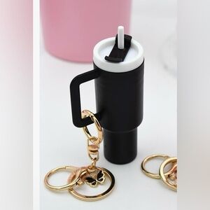 Black Stanley cup inspired bag charm/key chain
